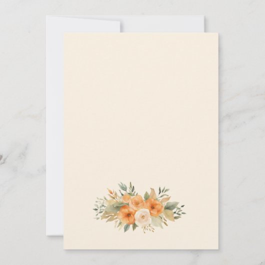 秋ガーデンエレガントフローラブライダルシャワー 招待状 (裏面)