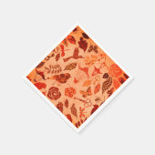 秋ガーデンコラージュ素朴な秋のヴィンテージオレンジ スタンダードカクテルナプキン (角)