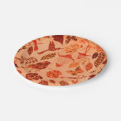 秋ガーデンコラージュ素朴な秋のヴィンテージオレンジ ペーパープレート (アングル)