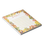 秋ガーデンボタニカルウォーター葉カラーライン ノートパッド (アングル)