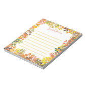 秋ガーデンボタニカルウォーター葉カラーライン ノートパッド (回転)