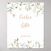 秋ガーデンワイルドフラワーカードとギフトサイン ポスター (正面)