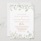 秋ガーデンワイルドフラワースペインの結婚ズ 招待状 (正面)
