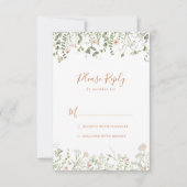 秋ガーデンワイルドフラワーミニマリストRSVP 出欠カード (正面)