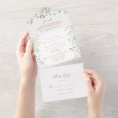 秋ガーデンワイルドフラワーミニマル結婚リスト オールインワン招待状 (貼ってはがせる)