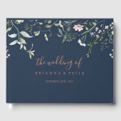 秋ガーデンワイルドフラワーミニマル結婚リスト ゲストブック (正面)