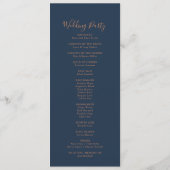 秋ガーデンワイルドフラワーミニマル結婚式 プログラム (裏面)