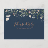 秋ガーデンワイルドフラワーメニュー選択RSVPポストカード ポストカード (正面)