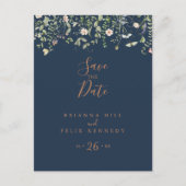 秋ガーデンワイルドフラワー日付を保存 ポストカード (正面)