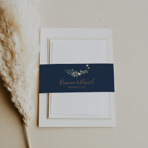 秋ガーデンワイルドフラワー結婚ズ 招待状ベリーバンド