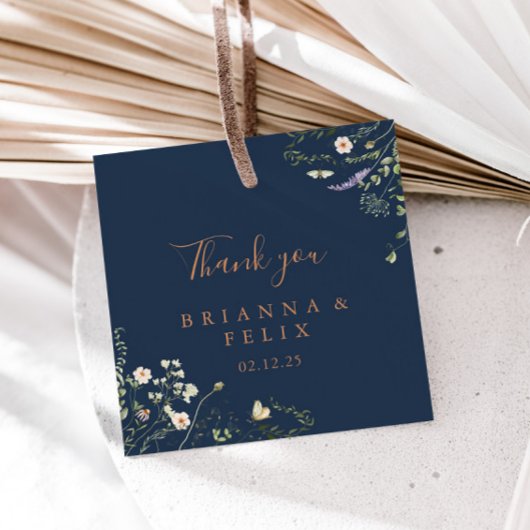 秋ガーデンワイルドフラワー結婚式の引き出物ラベル フェイバータグ