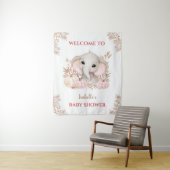 秋ガールエレファントベビーシャワーウェルカムサイン タペストリー (インサイチュ)