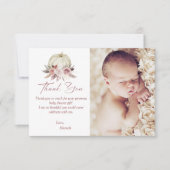 秋ガールズリトルカボチャ赤ちゃんシャワー写真 サンキューカード (正面)