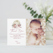 秋ガールズリトルカボチャ赤ちゃんシャワー写真 サンキューカード (スタンド正面)