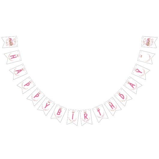 秋ガールトラクター誕生日招待状 バンティングフラッグ (全)