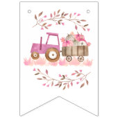 秋ガールトラクター誕生日招待状 バンティングフラッグ (第1の旗)