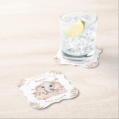 秋ガールピンクベビーシャワー紙コースター ペーパーコースター (インサイチュ)