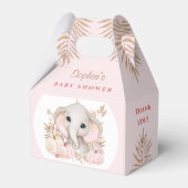 秋ガールピンク赤ちゃんシャワー小切妻 フェイバーボックス (正面サイド)