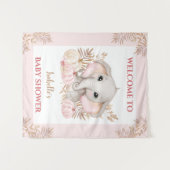 秋ガールピンク赤ちゃんシャワー歓迎サインタペストリー タペストリー (正面(横))