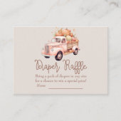 秋ガールベビーシャワパンプキントラックおむつラッフル エンクロージャーカード (正面)