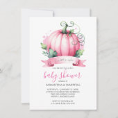 秋ガールベビーシャワー招待状リトルカボチャ 招待状 (正面)