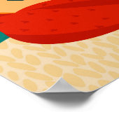 秋ガールレッドスカーフ、パーソナライズ ポスター (角)