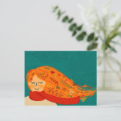 秋ガールレッドスカーフ ポストカード (スタンド正面)