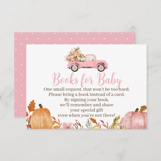 秋ガール用ベビーカード用ベビーシャワー本 エンクロージャーカード (正面/裏面)