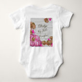 秋ガール素朴ベビーシャワー秋ピンクカボチャ ベビーボディスーツ (裏面)