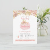 秋ガール金ゴールドカボチャ1st誕生日 招待状 (スタンド正面)