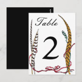 秋キジのテーブル番号カード披露宴 ポストカード (正面/裏面)