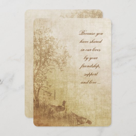 秋キジの誓の更新招待状 招待状 (正面/裏面)