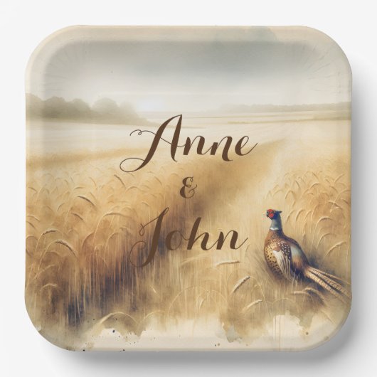 秋キジ記念日パーティー ペーパープレート (正面)