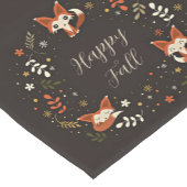 秋キツネとカスタマイズ可能な文字 ショートテーブルランナー (コーナー)