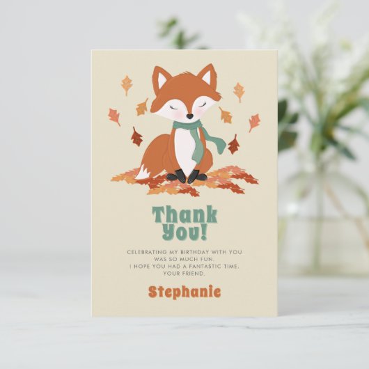 秋キツネウッドランド誕生日サンキューユー 招待状 (スタンド正面)