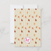 秋キツネウッドランド誕生日サンキューユー 招待状 (裏面)