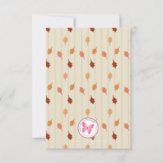 秋キツネウッドランド誕生日サンキューユー 招待状 (裏面)