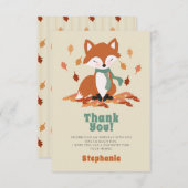 秋キツネウッドランド誕生日サンキューユー 招待状 (正面/裏面)