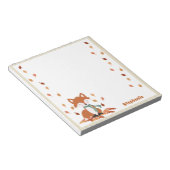 秋キツネウッドランド誕生日 ノートパッド (アングル)