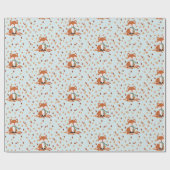 秋キツネウッドランド誕生日 ラッピングペーパー (フラット)