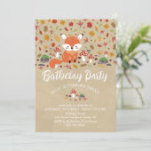 秋キツネキッズサンディウッドランド誕生パーティー 招待状 (スタンド正面)