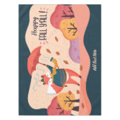 秋キツネハッピー秋ヤルパーソナライズされたデコール テーブルクロス (正面)