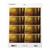 秋キツネ差出人住所ラベル ラベル (フルシート)