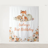 秋キツネ彼女はワイルドワン誕生日サインタペストリー タペストリー (正面)