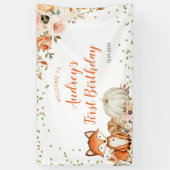 秋キツネ彼女はワイルドワン誕生日ラージバナー 横断幕 (縦)