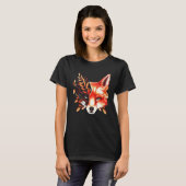 秋キツネ美動物秋 Tシャツ (正面フル)