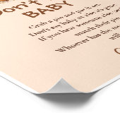 秋キツネ赤ちゃんシャワー言わないベビーゲームの看板 ポスター (角)