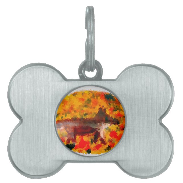 秋キツネ野生動物 ペットネームタグ (正面)