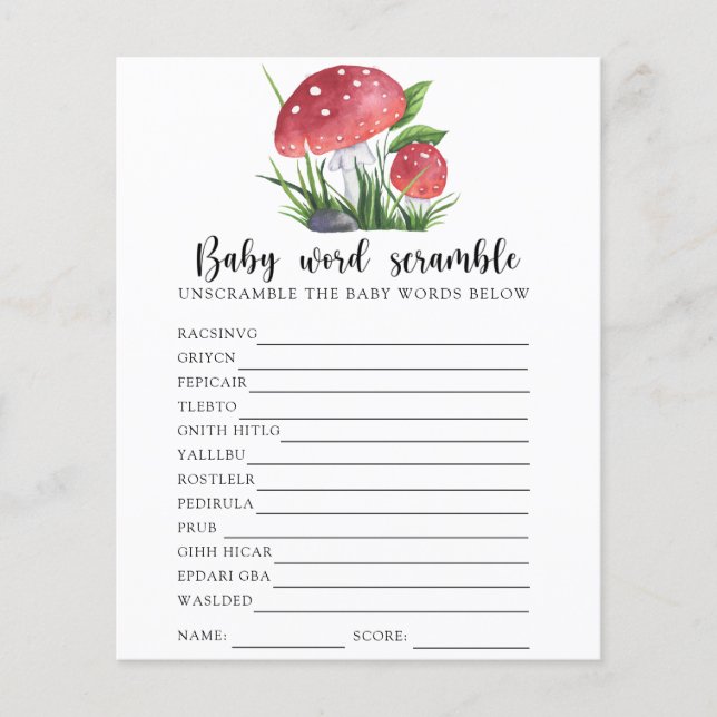 秋キノコベビーワードスクランブルゲーム (正面)