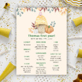 秋キノコ最初の誕生日マイルストーン誕生日 ポスター